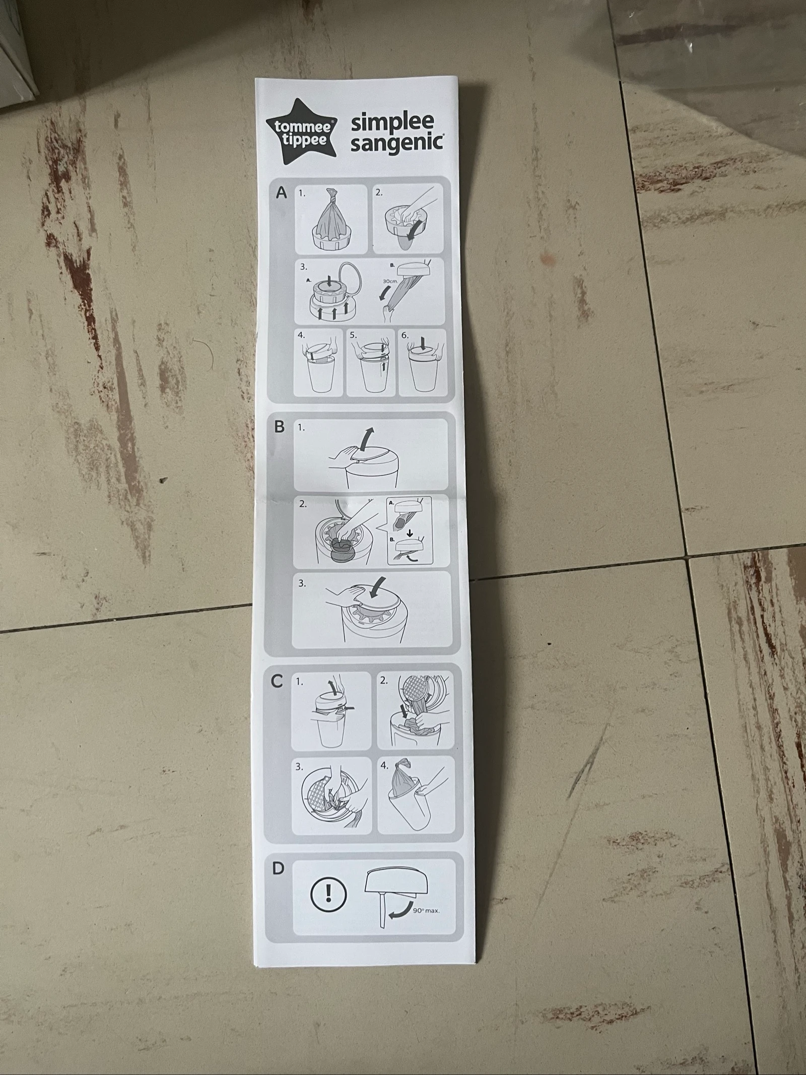Cesto para pañales Sangenic Tommee Tippee - Blanco gris - no tengo rollo de pañales, solo el cesto - Carrefour – photo 8